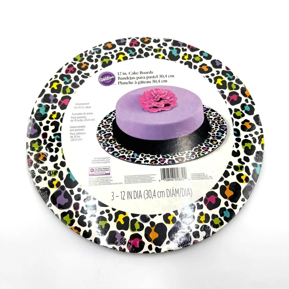 Wilton Cake Boards 12 Inch Multicolor Rainbow Leopard Print 3 Pack 2013